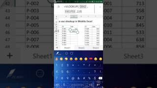 How to use vlookup in mobile excel [upl. by Luwana872]