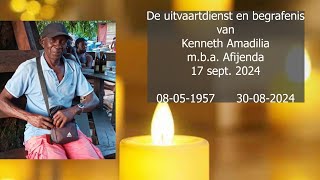 De uitvaartdienst en begrafenis van Kenneth Amadilla mba Afijenda Dinsdag 17 sept 2024 [upl. by Nevi123]