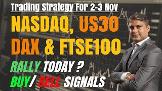 RISE Again Caution  NASDAQ amp US30 Trading Strategy Today 23 Nov  DAX amp FTSE100 Live Trading [upl. by Amlus924]