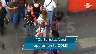 Captan a mujeres “carteristas” durante robo en el Centro de la CDMX [upl. by Slater]