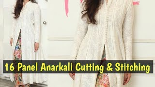 16 Panel Anarkali Cutting And StitchingTop To Bottom Detailed Video [upl. by Charo570]