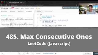 How to Solve quot485 Max Consecutive Onesquot on LeetCode  Javascript [upl. by Penrod407]