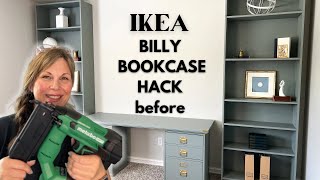 IKEA Billy Hack 🏡 DIY BuiltIn Bookcase amp Accent Wall Transformation [upl. by Nytsrik]