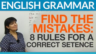 8 English Sentences Find the Mistakes [upl. by Dier741]