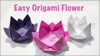 Easy Lotus Origami Flower  Origami Lotus [upl. by Cott]