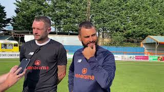 Ebbsfleet United post match interview with Angelo Harrop and John White [upl. by Ahsito245]