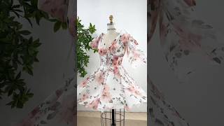 Infinity corset floral print chiffon mini dress with slit dress promdress fashion corsetdress [upl. by Aggappera]