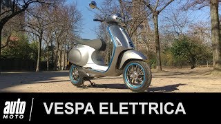 Vespa Elettrica ESSAI POV de la 1ère Vespa électrique AutoMotocom [upl. by Niledam]