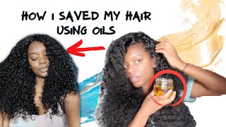 HOW I SAVED MY HAIR WITH HOT OIL TREATMENT FOR DRY FRIZZY DAMAGED HAIR DETAILED [upl. by Eeryk]