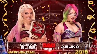 Asuka Vs Alexa Bliss  WWE Raw 01012018 En Español [upl. by Vonni]