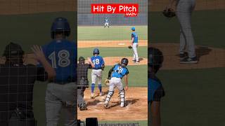 Hit by Pitch⚾️ The hitter takes one in the gluteus maximus BaseballLife MA2tv HBP MILB [upl. by Attennhoj]