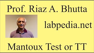 Mantoux test TT by Prof Riaz A Bhutta labpedianet [upl. by Odilia]