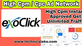 ExoClick High Cpm Ad Network Instant Approved Trick Bloggers Google Adsense Alternative ads network [upl. by Joell]