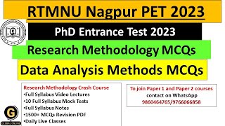 RTMNU PET 2023 Research Methodology MCQsData Analysis Methods MCQsRTMNU PET 2023 MCQs [upl. by Ridglee]