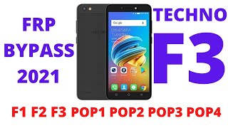 techno f3 frp bypass 2021 without pc  pop3 pop4 pop5 lte android 9080 google account unlock [upl. by Eelrahc]