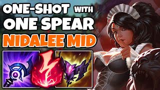 AP Nidalee Mid can OneShot with 1 Spear You have to be REALLY FED though  OffMeta Climb  1310 [upl. by Assirahc]