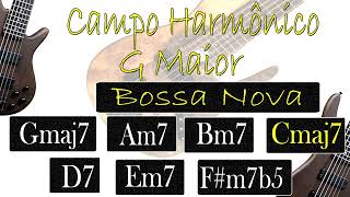 Campo Harmônico G Maior Bossa Nova 120bpm [upl. by Hanala492]