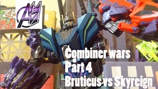 Transformers Stop Motion Combiner Wars pt4 Bruticus vs Skyreign [upl. by Ariat]