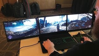 Insane gaming laptop with 3 SCREENS [upl. by Genevra32]