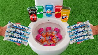 Bounty VS Popular Sodas  Fruko Coca Cola Fanta Sprite Schweppes and Mentos in the toilet [upl. by Darach]