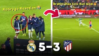 Rodrygo Funny Reaction To Brahim Diaz Goal Real Madrid Vs Atletico Madrid 53 [upl. by Atalayah]