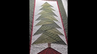 I want this Christmas Tree I quilted this for a friend Free motion Longarm Custom Quilting [upl. by Nosde]