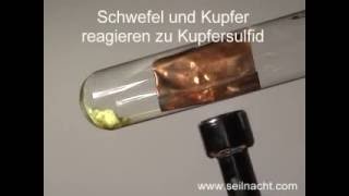 Schwefel reagiert mit Kupferblech [upl. by Renita]