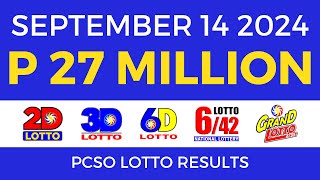 Lotto Result Today 9pm September 14 2024  PCSO Complete [upl. by Dekeles]