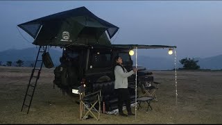 Roof top tent camping in Jammuand portable kitchen kebinet SmallTownRider4x4 [upl. by Mirabel661]