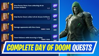 Fortnite Complete Day of Doom Quests  Where is the more missing Quests 7 and 8 for Day of Doom LTM [upl. by Nnylyaj537]