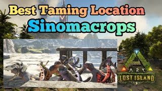 Best Sinomacrops Tame Location and How To  ARK Lost Island [upl. by Toddy298]