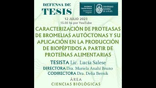 Defensa de tesis doctoral  Lic Lucia Salese [upl. by Shem]