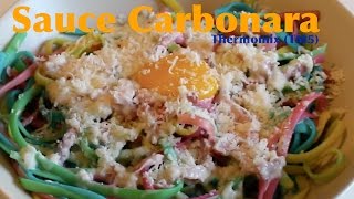 Recette des pates carbonara au thermomix  TM5  Spaghetti Carbonara [upl. by Bridwell504]