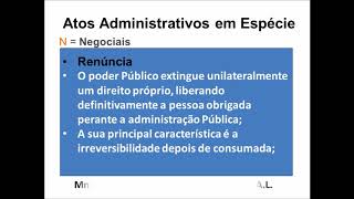 Atos Administrativos espécie RESUMO COM MNEMÔNICOS [upl. by Aisitel]