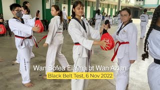 Wan Sofea Elaynas black belt test 6 Nov 2022 [upl. by Rambort]