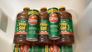 ASMR 3 WHOLE JUGS OF PINE SOL  4 CANS OF COMET PASTE  SATISFYING SPONGE SQUEEZING [upl. by Lonny]