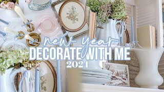 new year DECORATE WITH ME 2024  vintage cottage decorating ideas [upl. by Corwun]