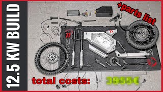 Ebike build 72v 12500 Watt  SABVOTON72150  qs273  parts list  costs [upl. by Hillinck]