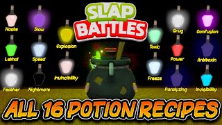 ALL 16 ALCHEMIST Glove🧪 Recipes OUTDATED GUIDE SHEET  CHECK DESCRIPTION  Slap Battles Roblox [upl. by Ainoval]