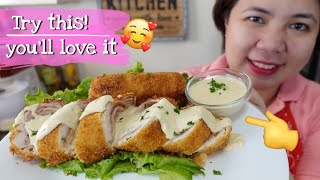 Chicken Cordon Bleu Recipe with White Sauce [upl. by Tanney]