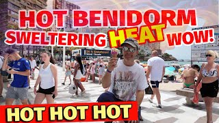 Benidorm Levante Beach 4k  Sweltering Heat In Benidorm [upl. by Enilav]