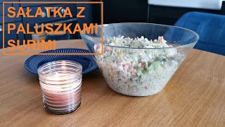 Sałatka z paluszkami surimi i makaronem ryżowym  Szybki przepis na domówkę [upl. by Bertram503]