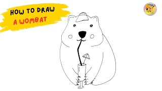 HOW TO DRAW A WOMBAT EASY [upl. by Nimajeb288]