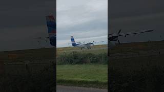 Scilly Skybus DHC6 Twin Otter on runway 25 at Lands End Airport [upl. by Emyam968]