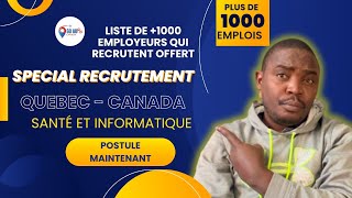 Spécial Recrutement dans le domaine de la santé et de linformatique au Québec Canada [upl. by Inaffit]