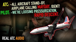 RAPID DESCENT After Losing Pressurization REAL ATC [upl. by Liederman]