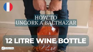 How to open a 12 Litre Wine Bottle with 2 Corkscrews  The Balthazar [upl. by Levana123]