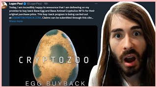 Moistcr1tikal reacts to Logan Pauls CryptoZoo Buyback Scheme [upl. by Meikah]