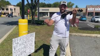 Man In Nashua NH Fake Playing Electronic Fiddle 9924 Seeking Donations At Mall [upl. by Kati]