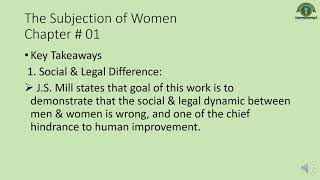 The Subjection of Women by JS Mill  Chapter 1  Summary amp Analysis [upl. by Renato]